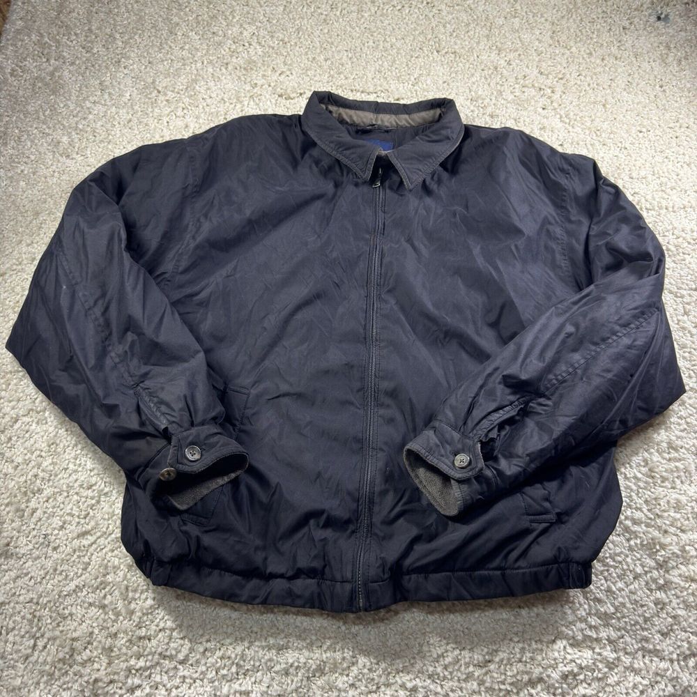 Hathaway Coat Mens XXL  Blue Zip‎ Jacket Super Soft Grandpa